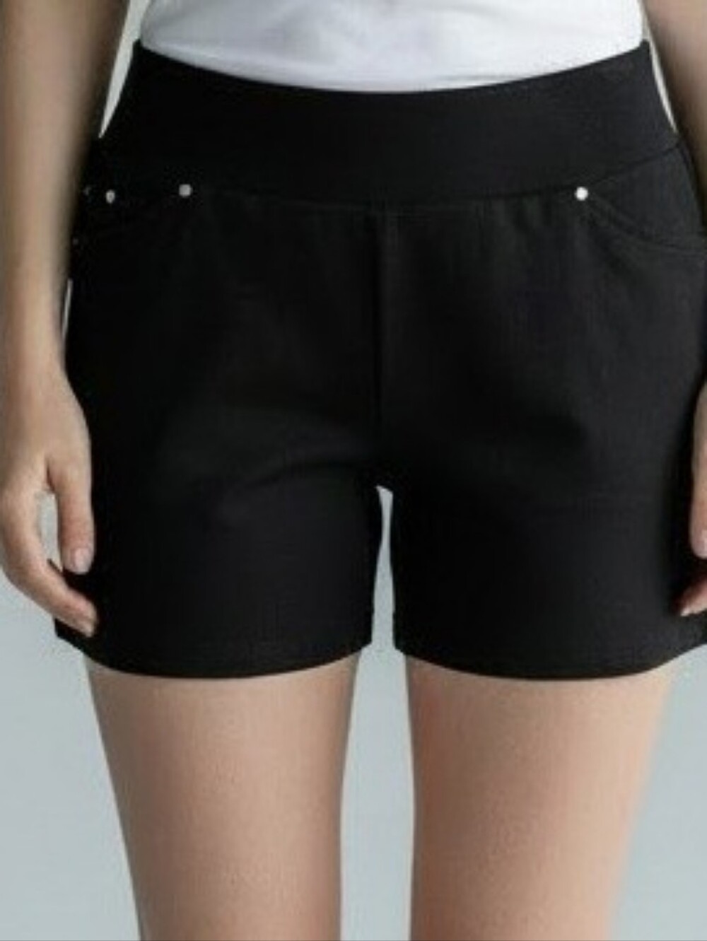 INC International Concepts Black High-Waist Pull-On Shorts